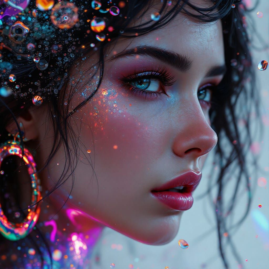 Captivating Woman Portrait: Concept Art in Dynamic Lighting