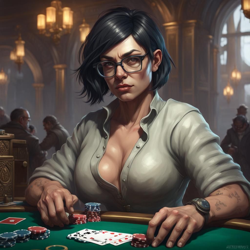 Orc Poker Player Portrait in Detailed Style
