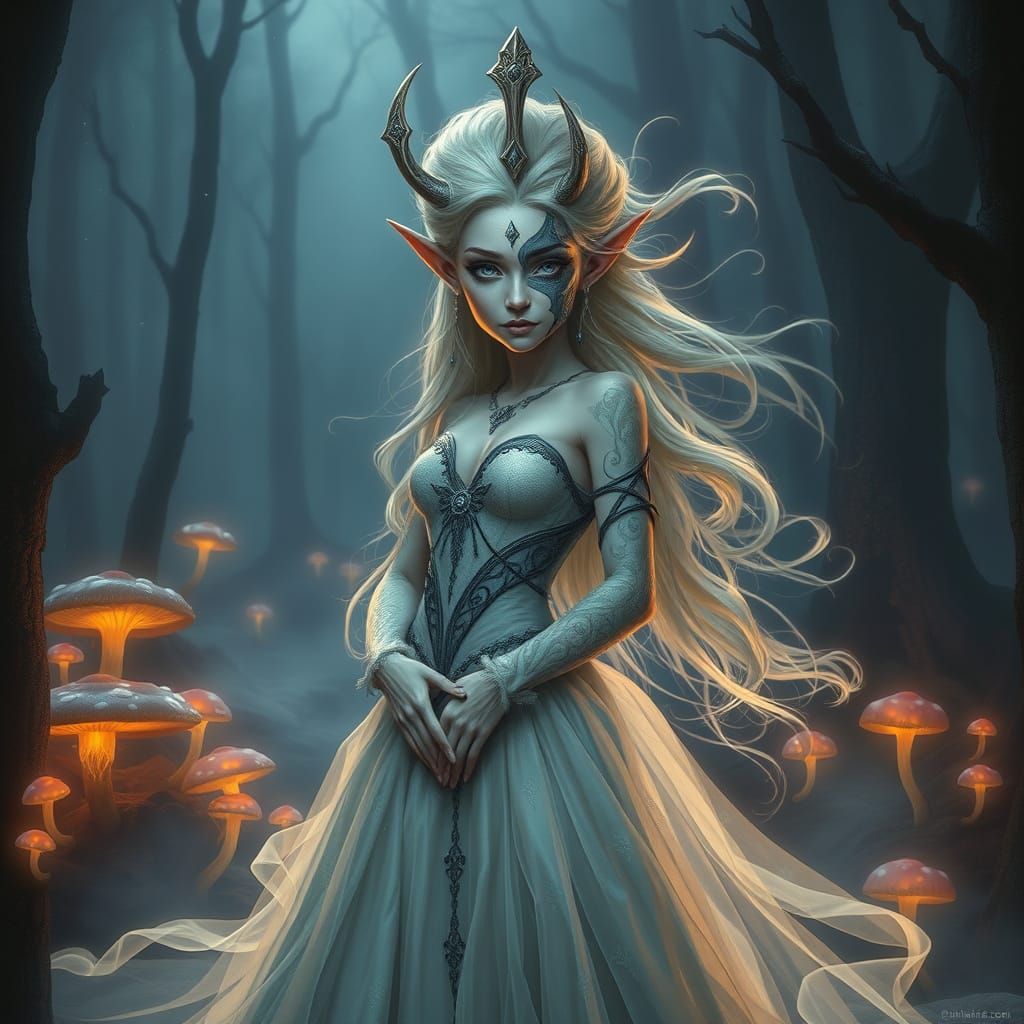 Half-Elf, Half-Troll Princess in Twilight Forest