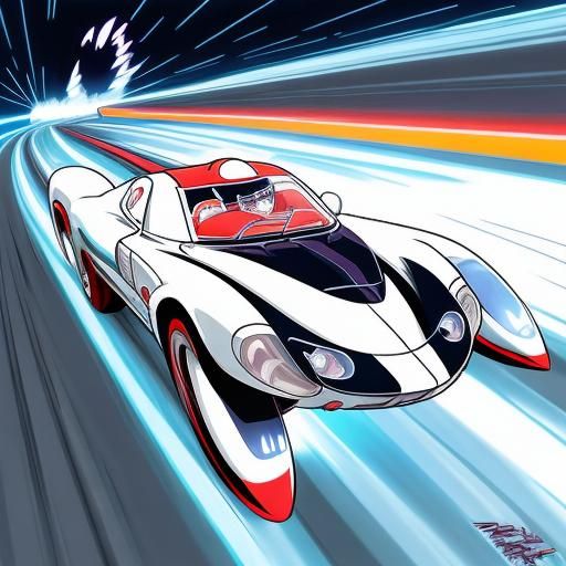 Speed Racer's Mach 5 in Anime Style