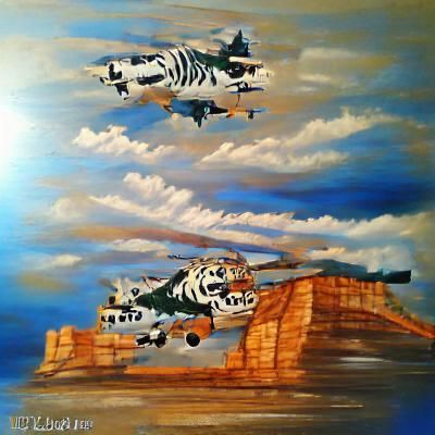 Flying Tigers Squadron in Acrylic Art Style
