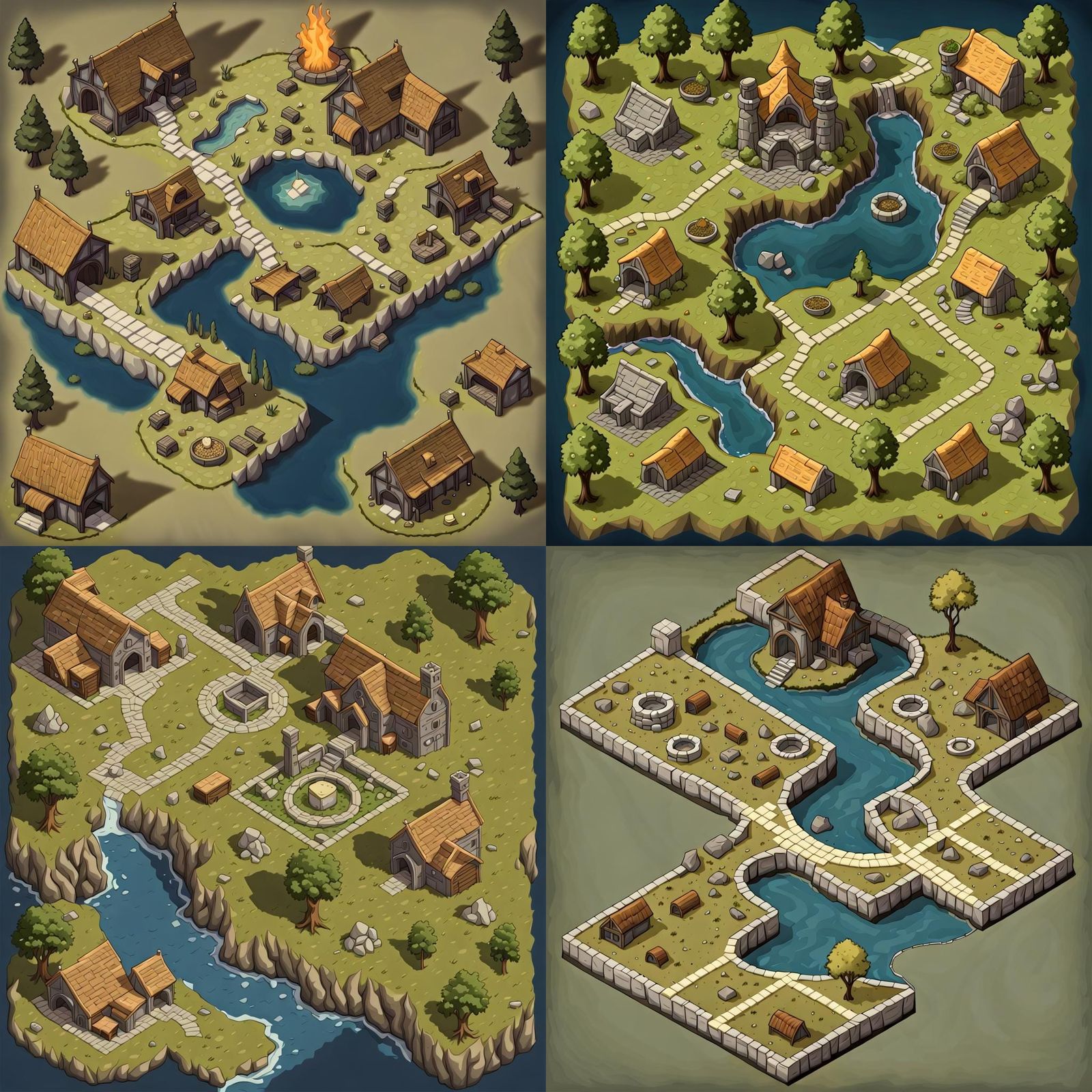 Cheese Covered Isometric DnD Map in Inkarnate Style