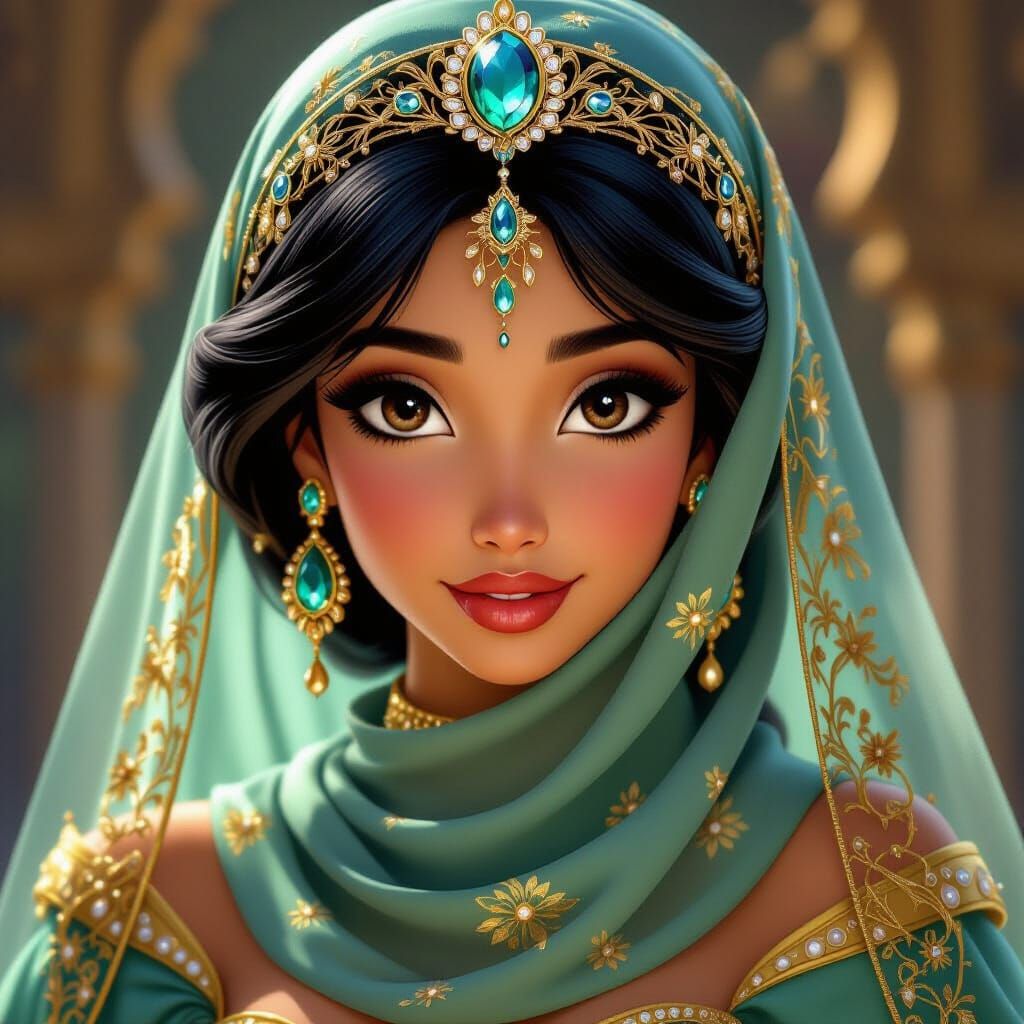 Princess Jasmine's Mysterious Veiled Portrait
