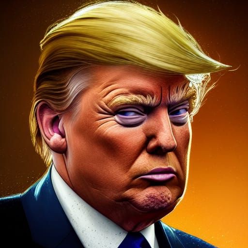Detailed Portrait of Donald Trump in Art Nouveau Style