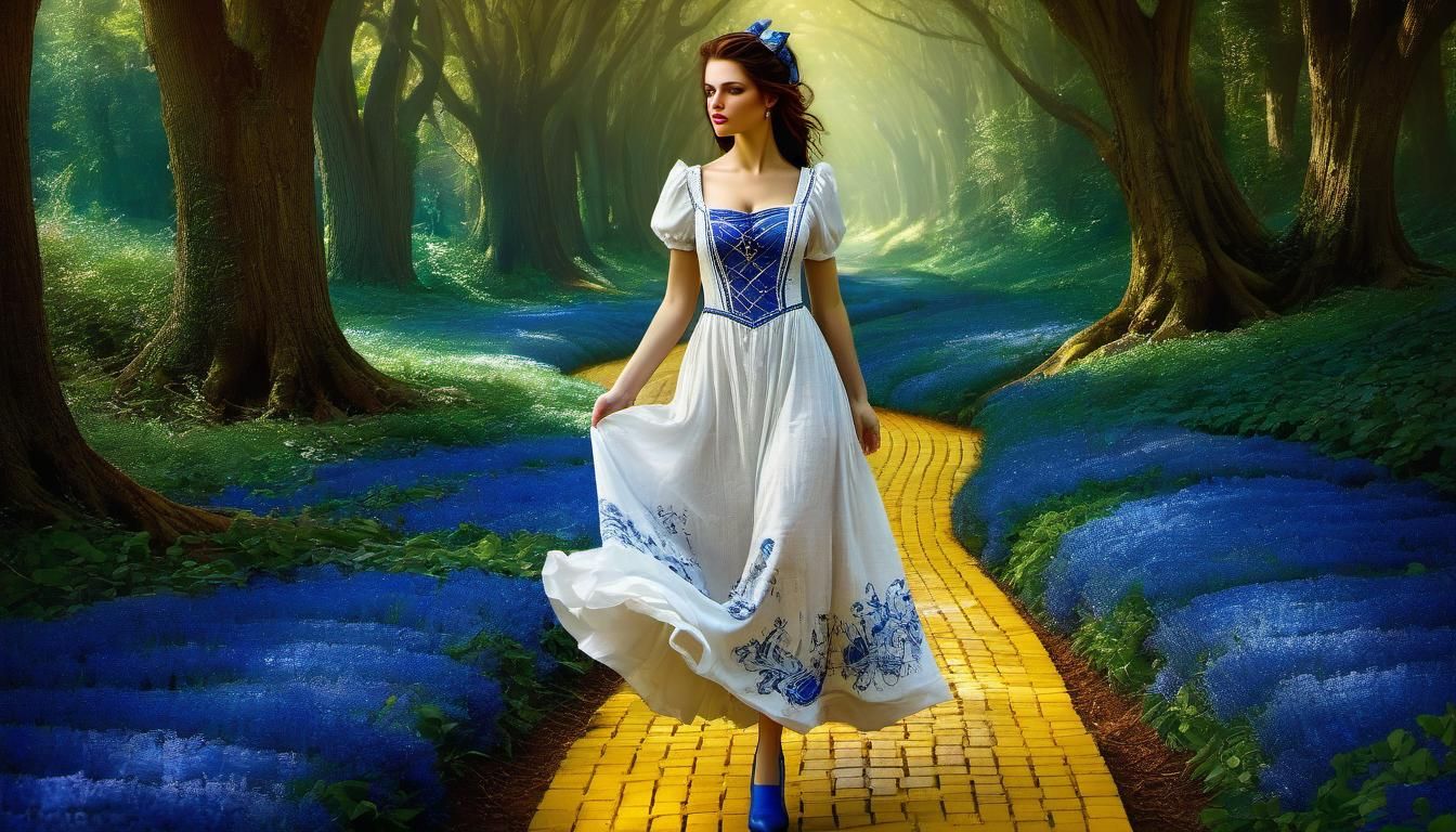 Dorothy on the Yellow Brick Road: Fantasy Art