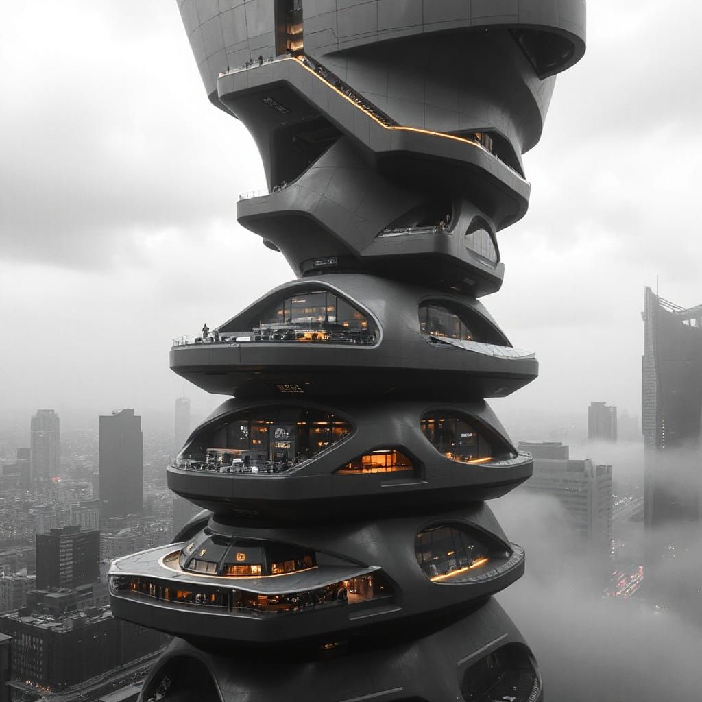 far future cyber city