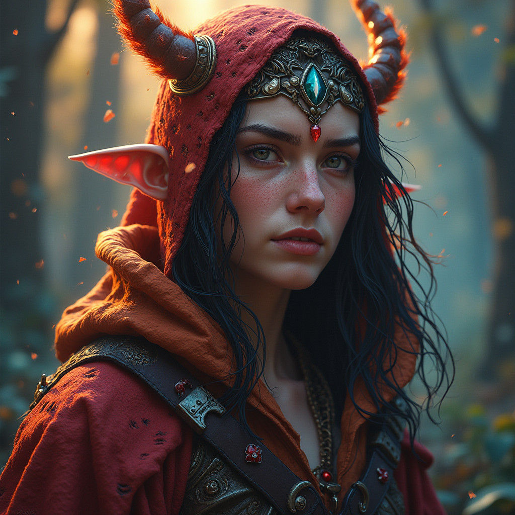 Detailed D&D Character Portrait in a Matte Painting Style