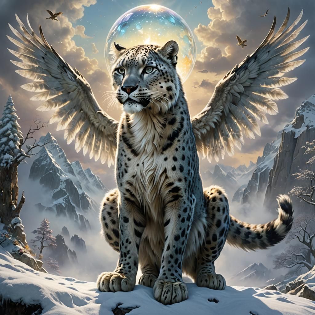 Fantasy snow leopard