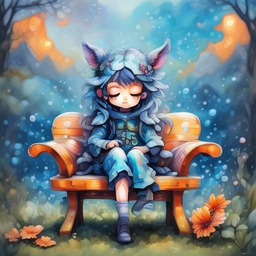 Cartoon Animal Nap: 2D Sticker Art