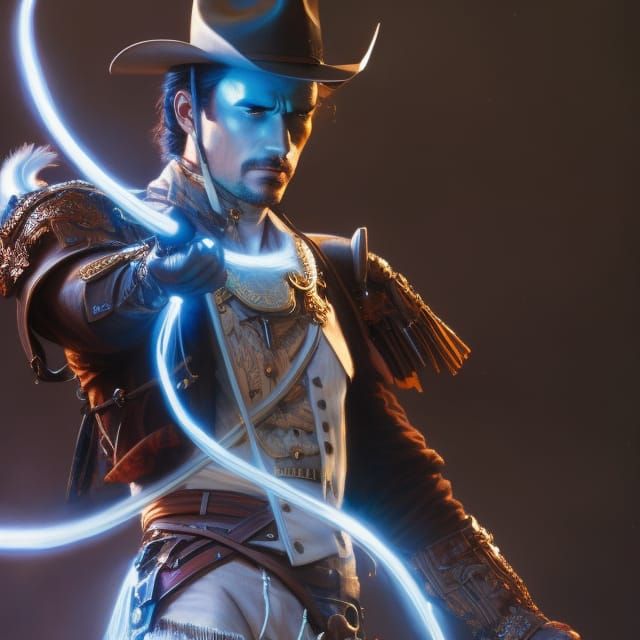 Sinister Cowboy Portrait in Dark Fantasy Style