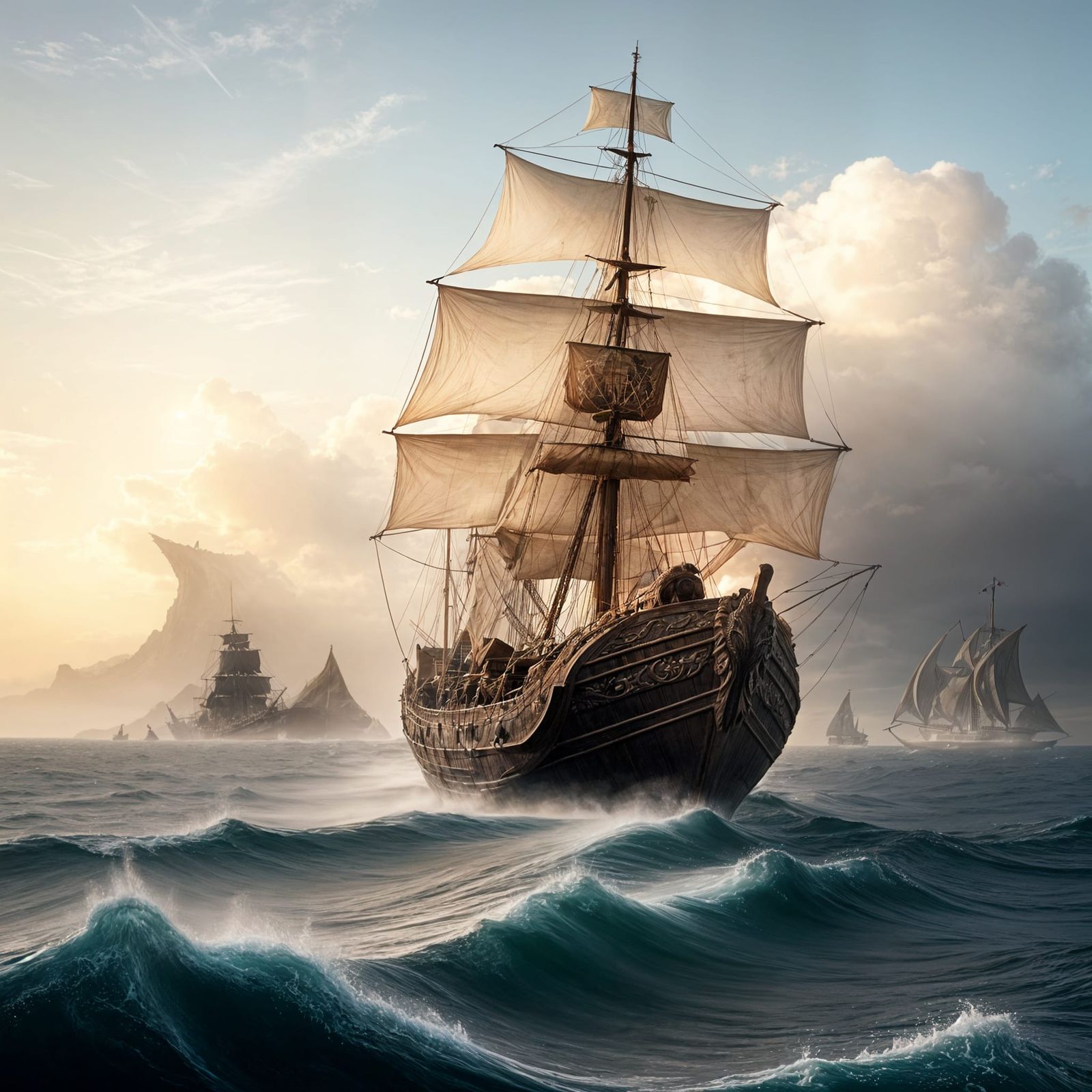 Viking Ship Sails Through Calm Waters in Impressive Historic...