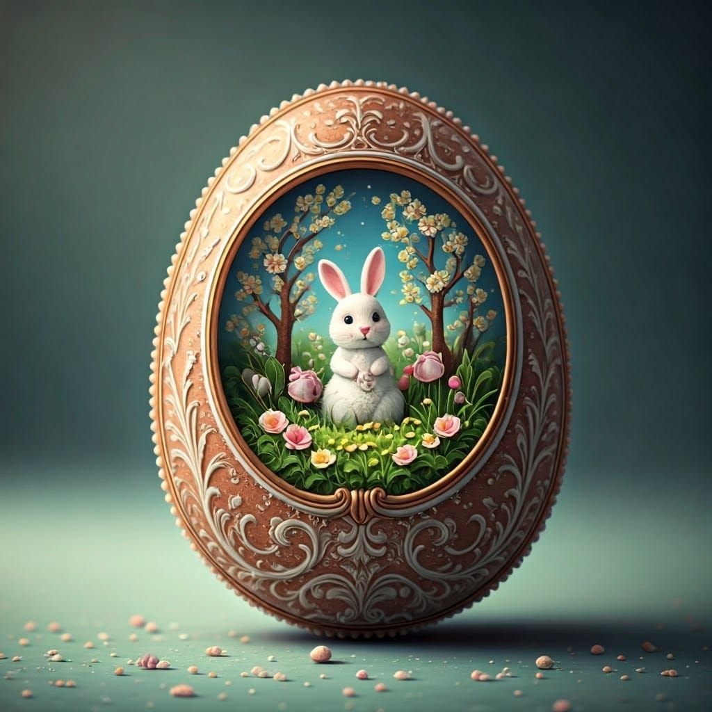 Surreal Sugar Easter Egg Masterpiece in Traditional Baroque ...