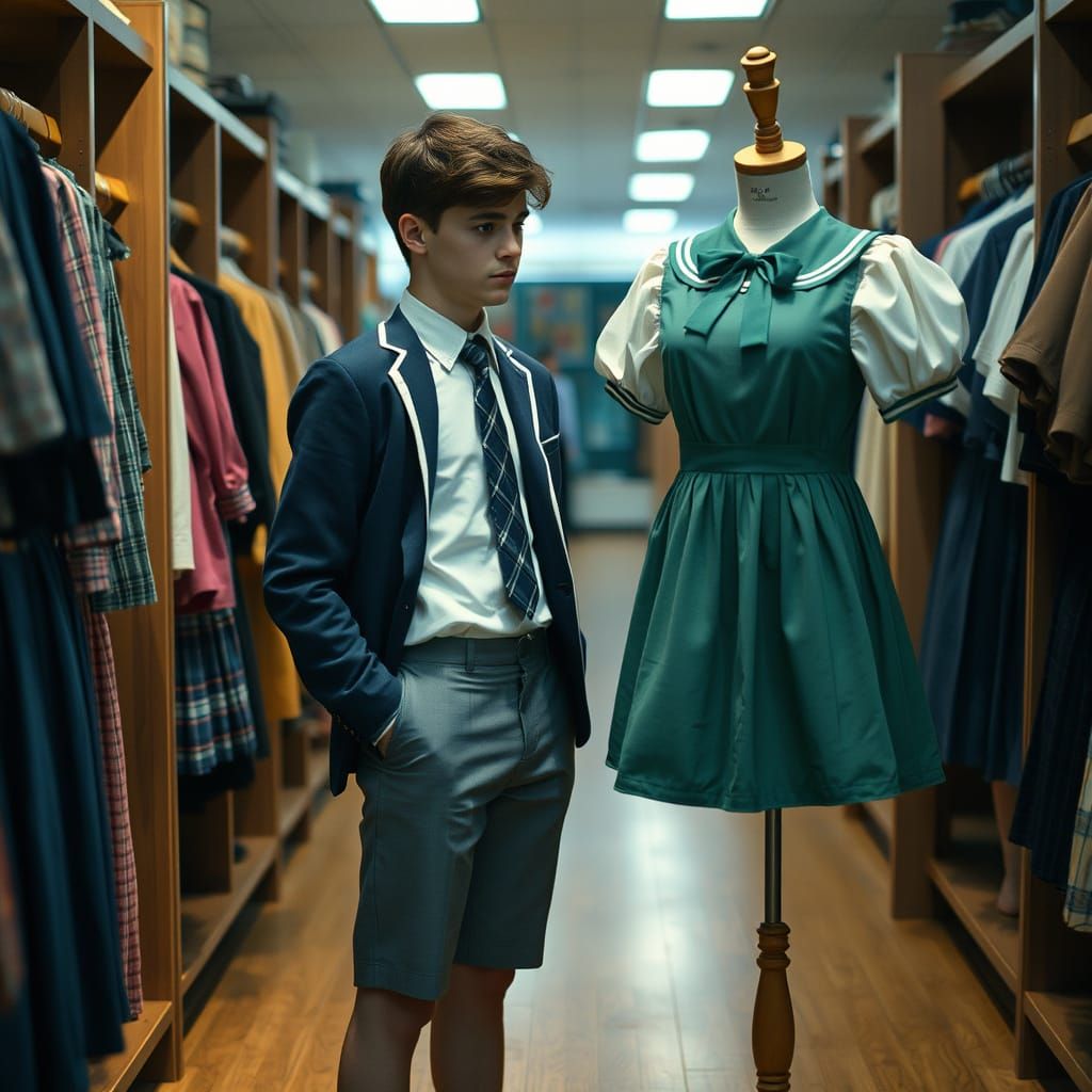 Vulnerable Youth Longs for School Uniform's Ethereal Beauty