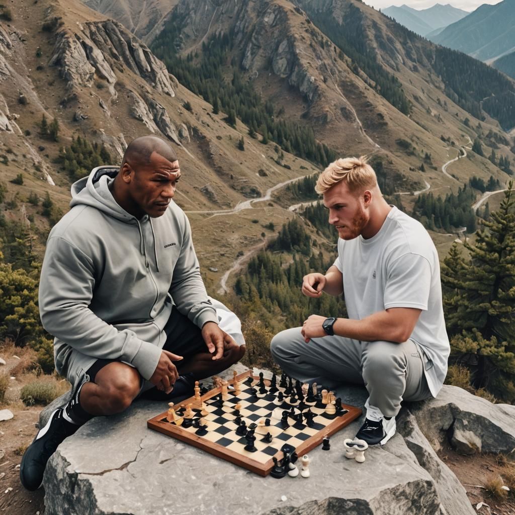 Mike Tyson and Jake Paul Play Chess on a Mountain