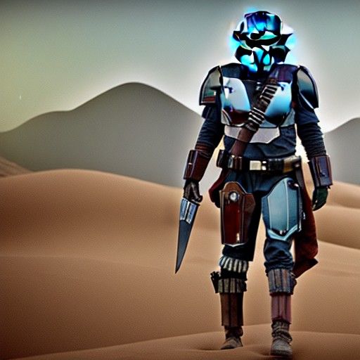 Ominous Desert Mandalorian Concept Art in 8K