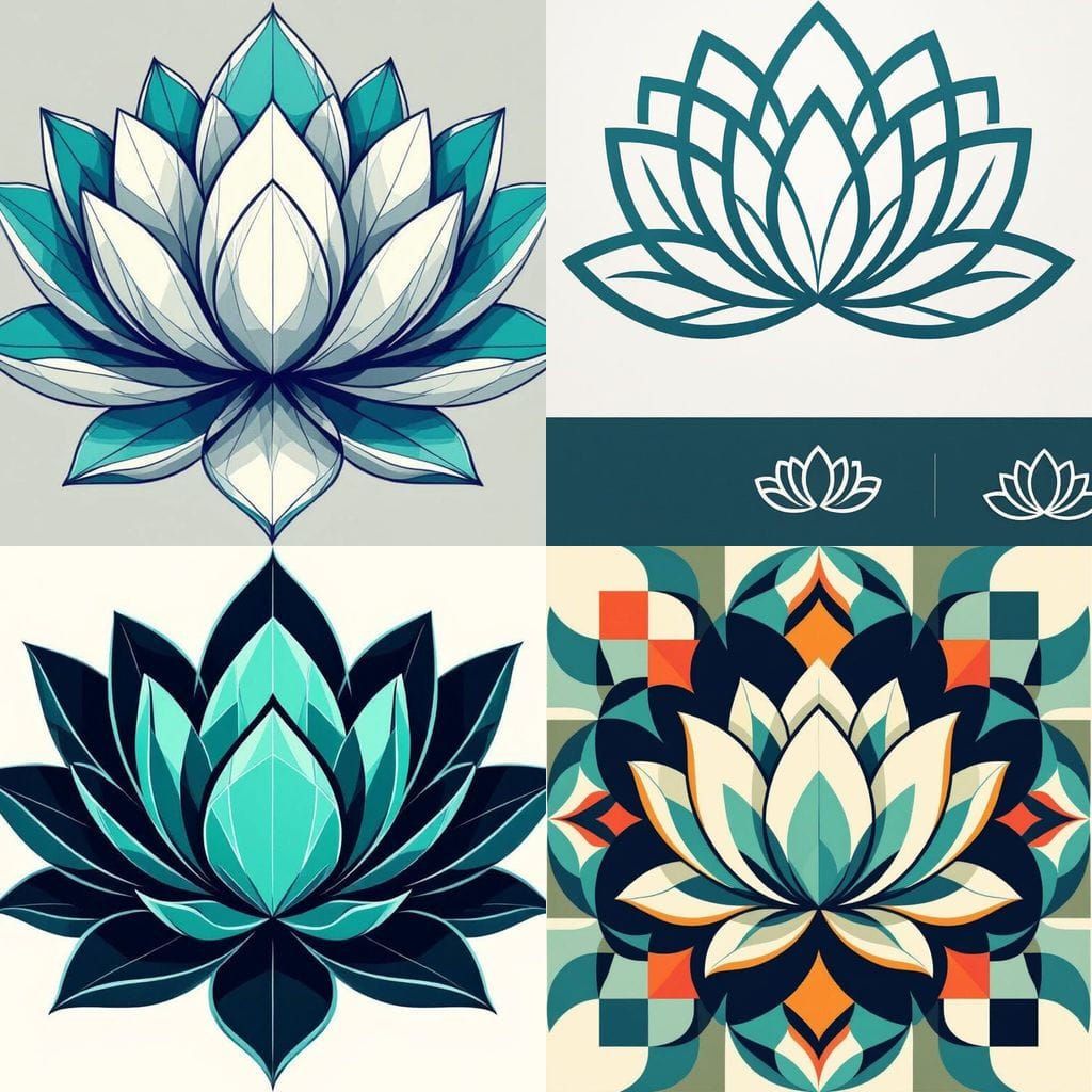 Geometric Lotus Design: Minimalist Vector Art
