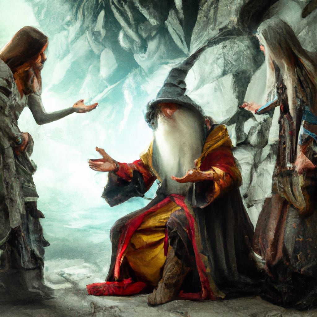 Hermit Wizard Chats with Supermodels: Digital Matte Painting