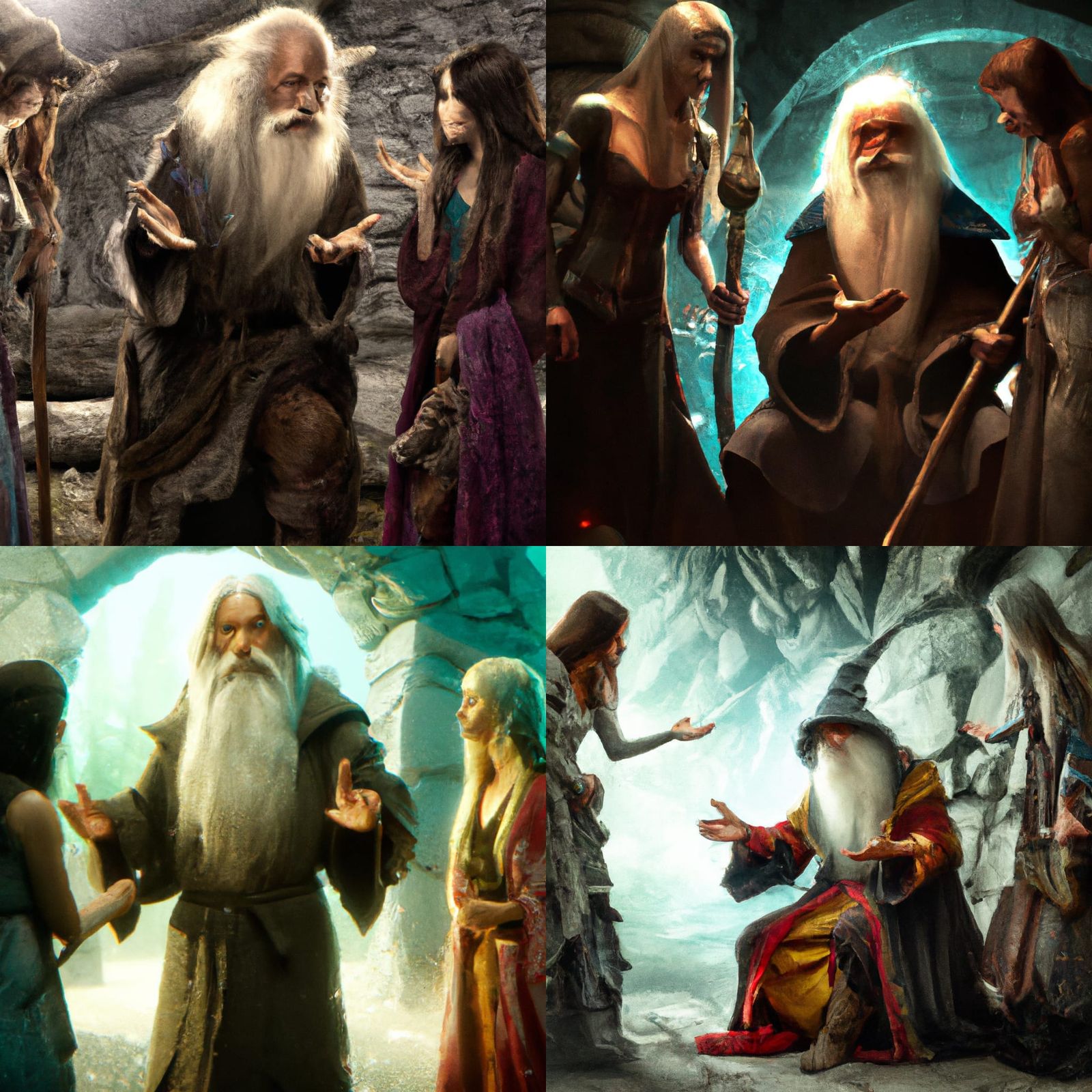 Hermit Wizard and Supermodels: A Digital Painting