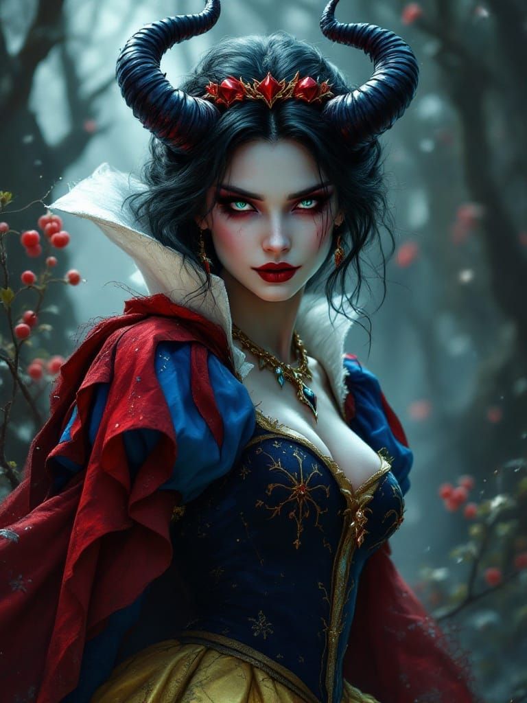 Snow White, stunningly beautiful, evil demon