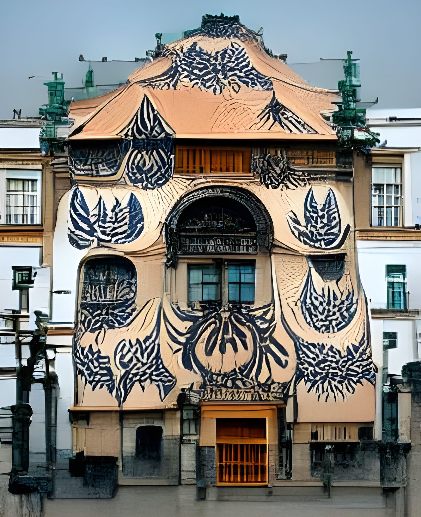 Baroque Rococo Building with Sgraffito Designs