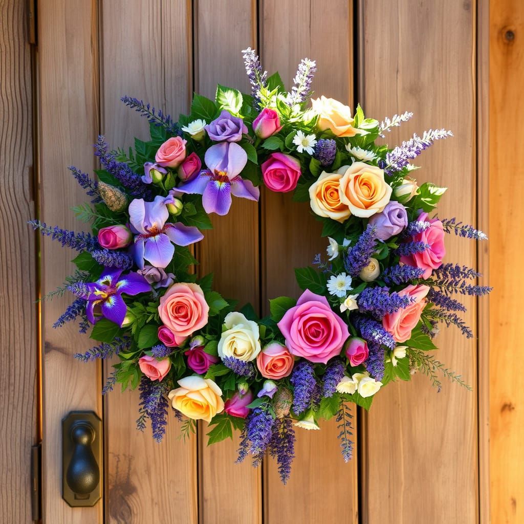 Romantic Pre-Raphaelite Floral Wreath