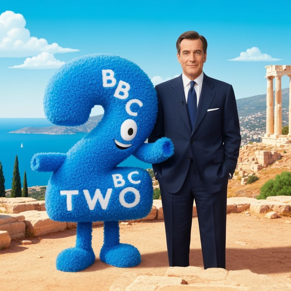 BBC Two Character Meets News Presenter in Greece