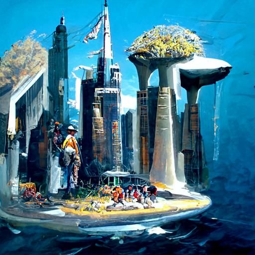 Ideal Utopian Society as Oil Painting