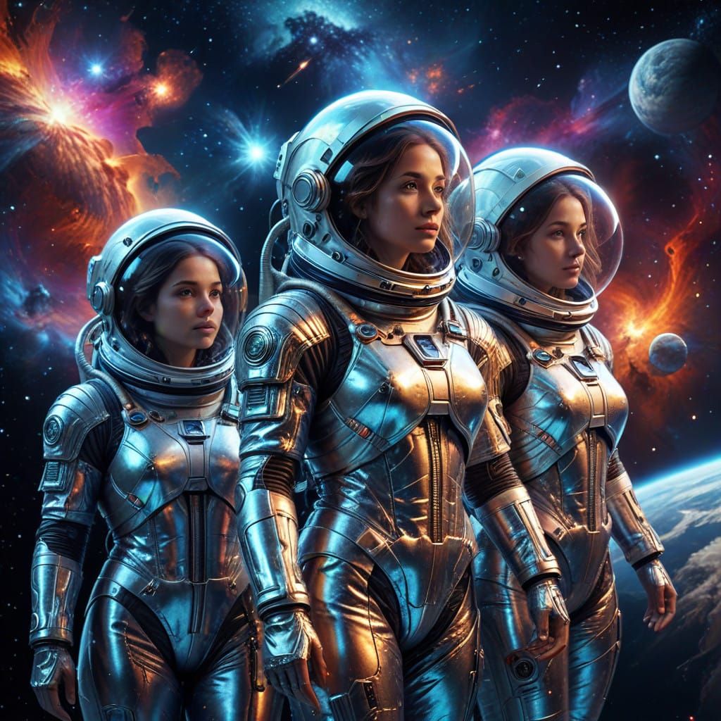 Surreal Astral Goddesses in Celestial Cosmic Realms