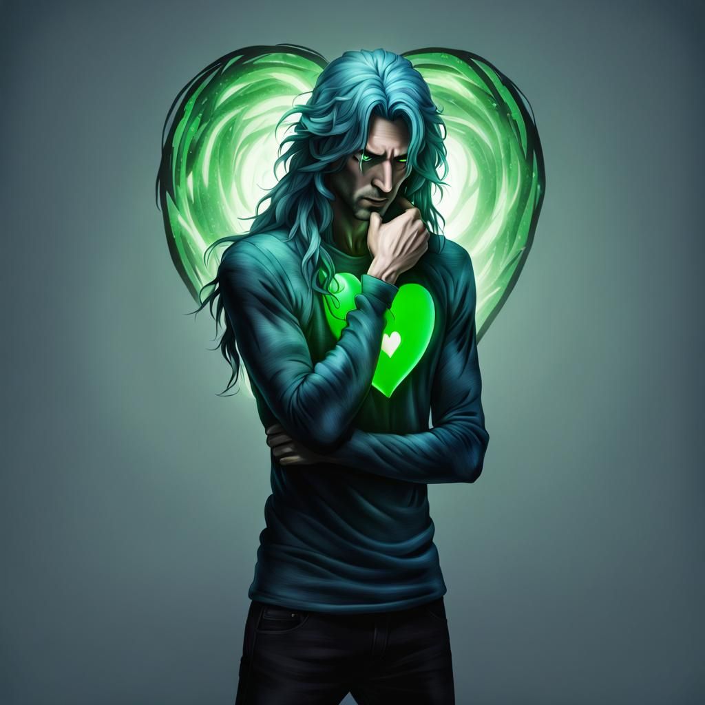 Sad Man's Heart Implosion: Digital Art