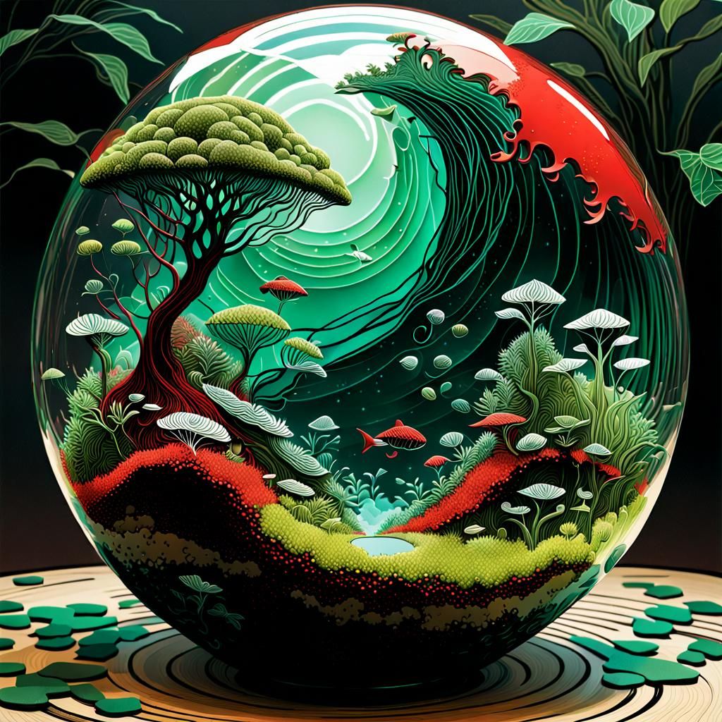 Optical Illusion: Whimsical Terrarium in 3D