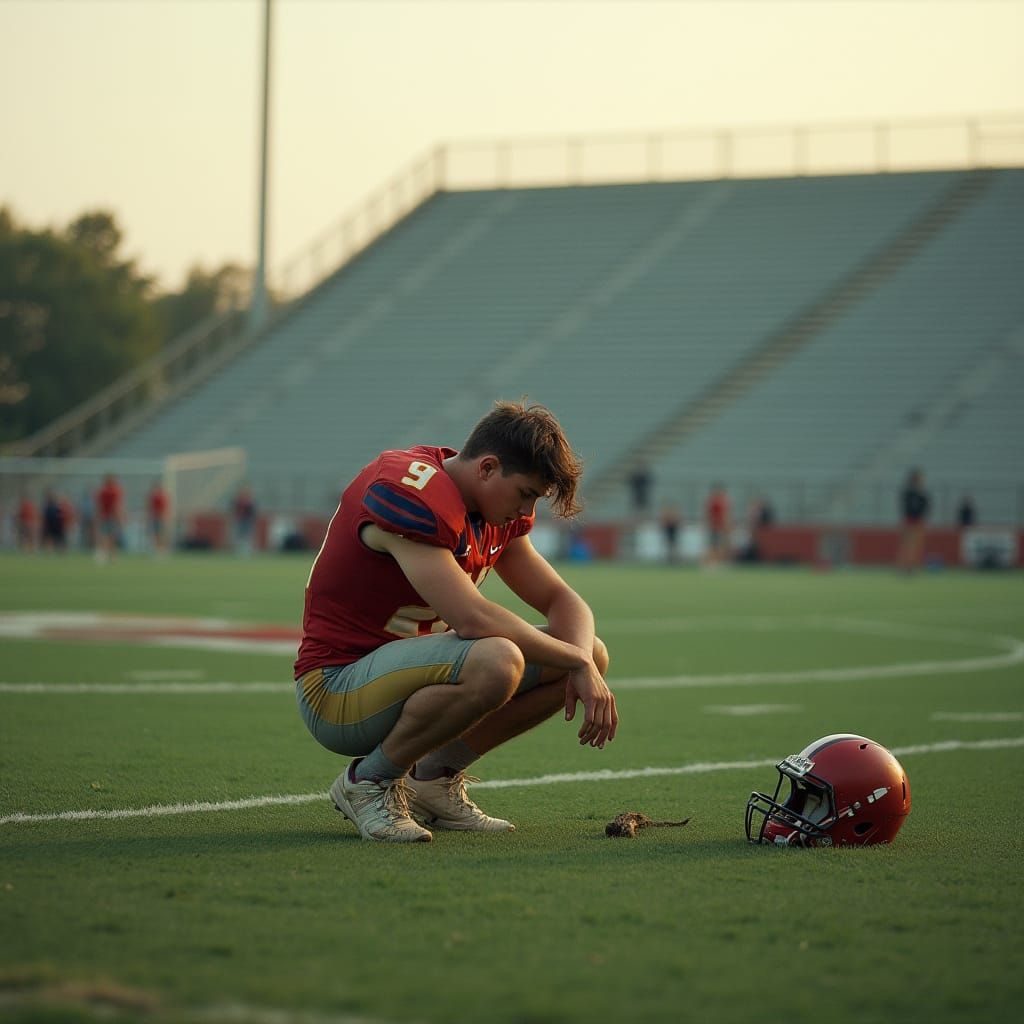 Young Athlete's Crushing Defeat on the Football Field