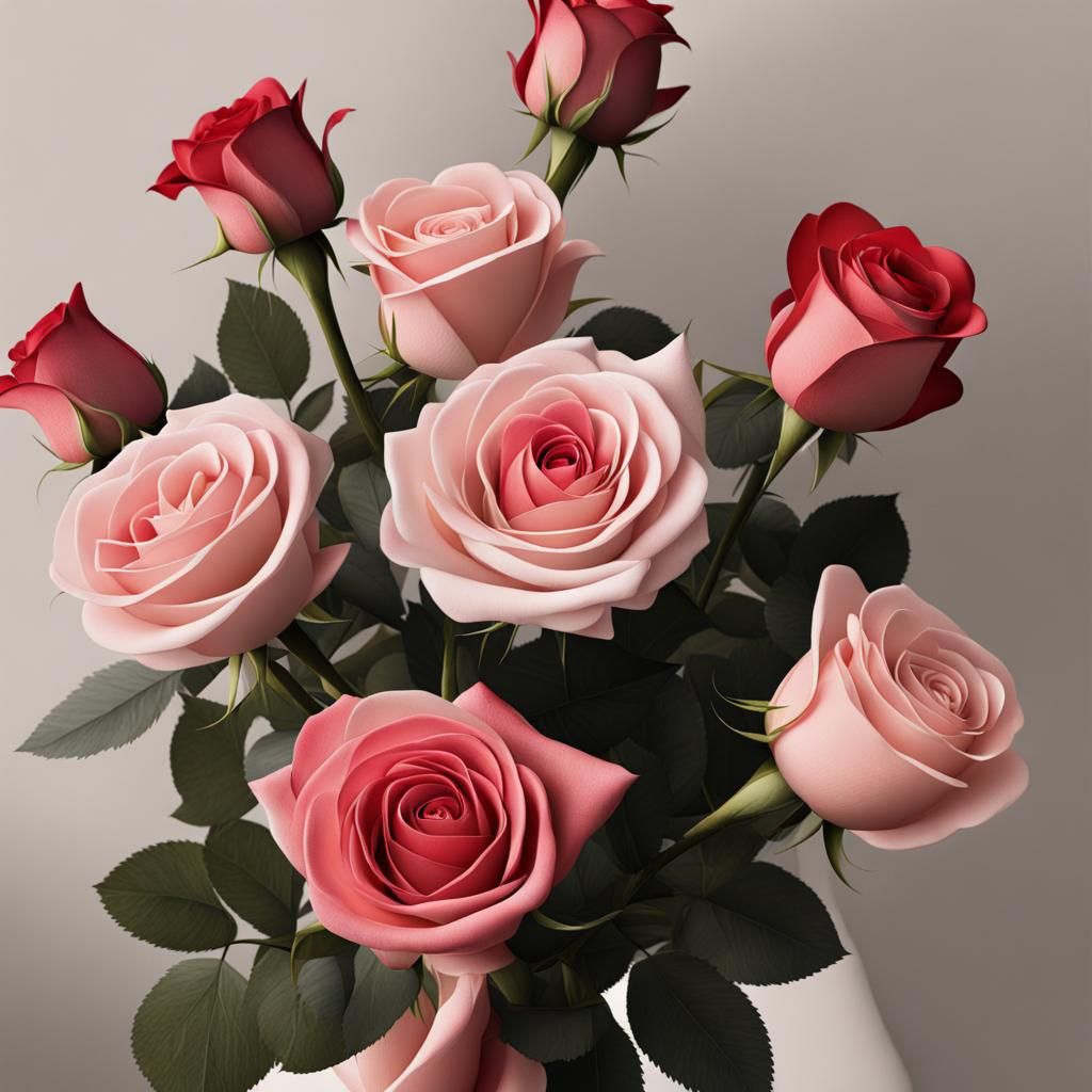 Elegant Bouquet of Roses Still Life