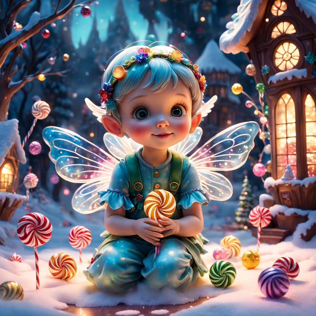 Glowing Glass Fairies Dance in Vibrant Christmas Wonderland