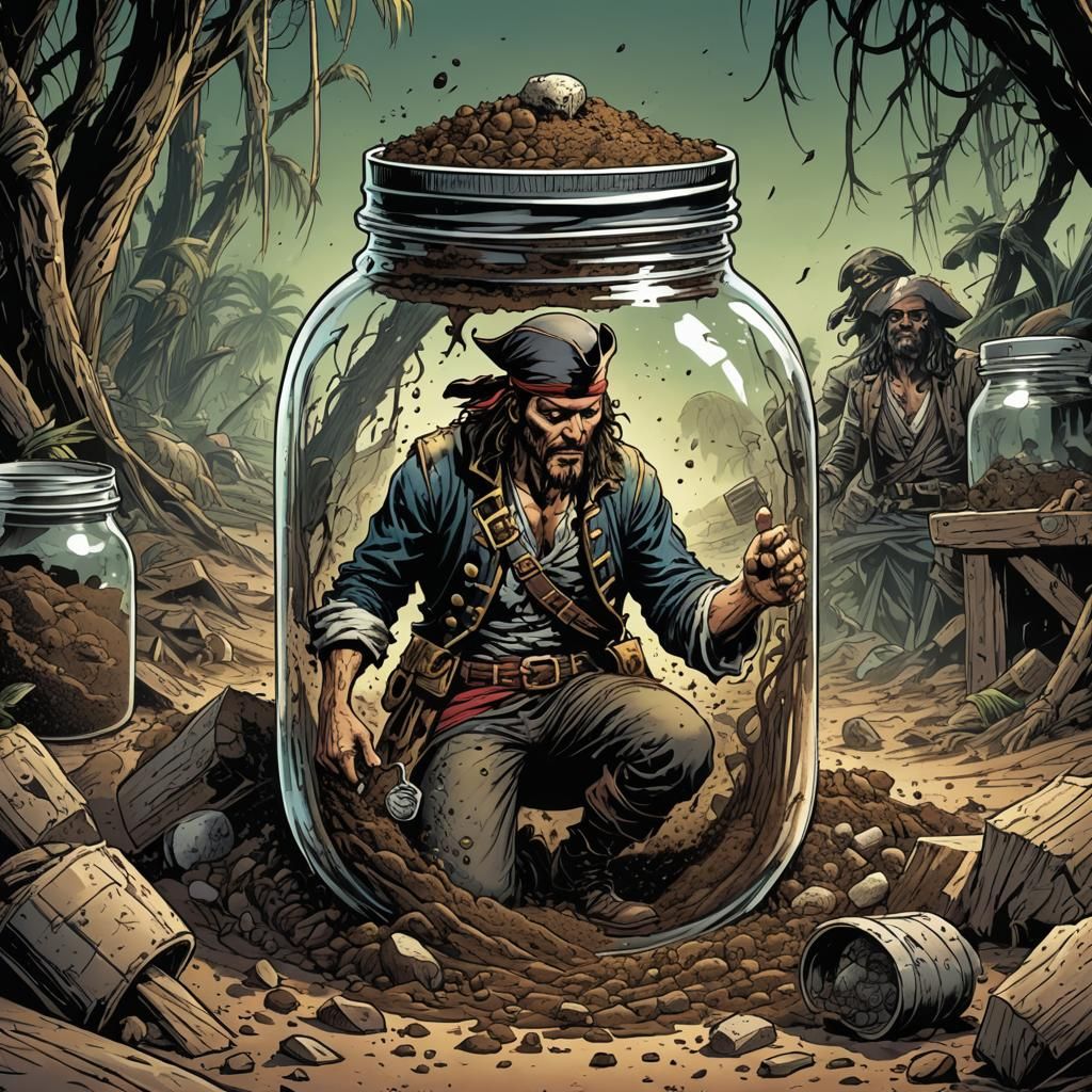 Pirate in Jar: Comic Book Art by Brooks & Mumford