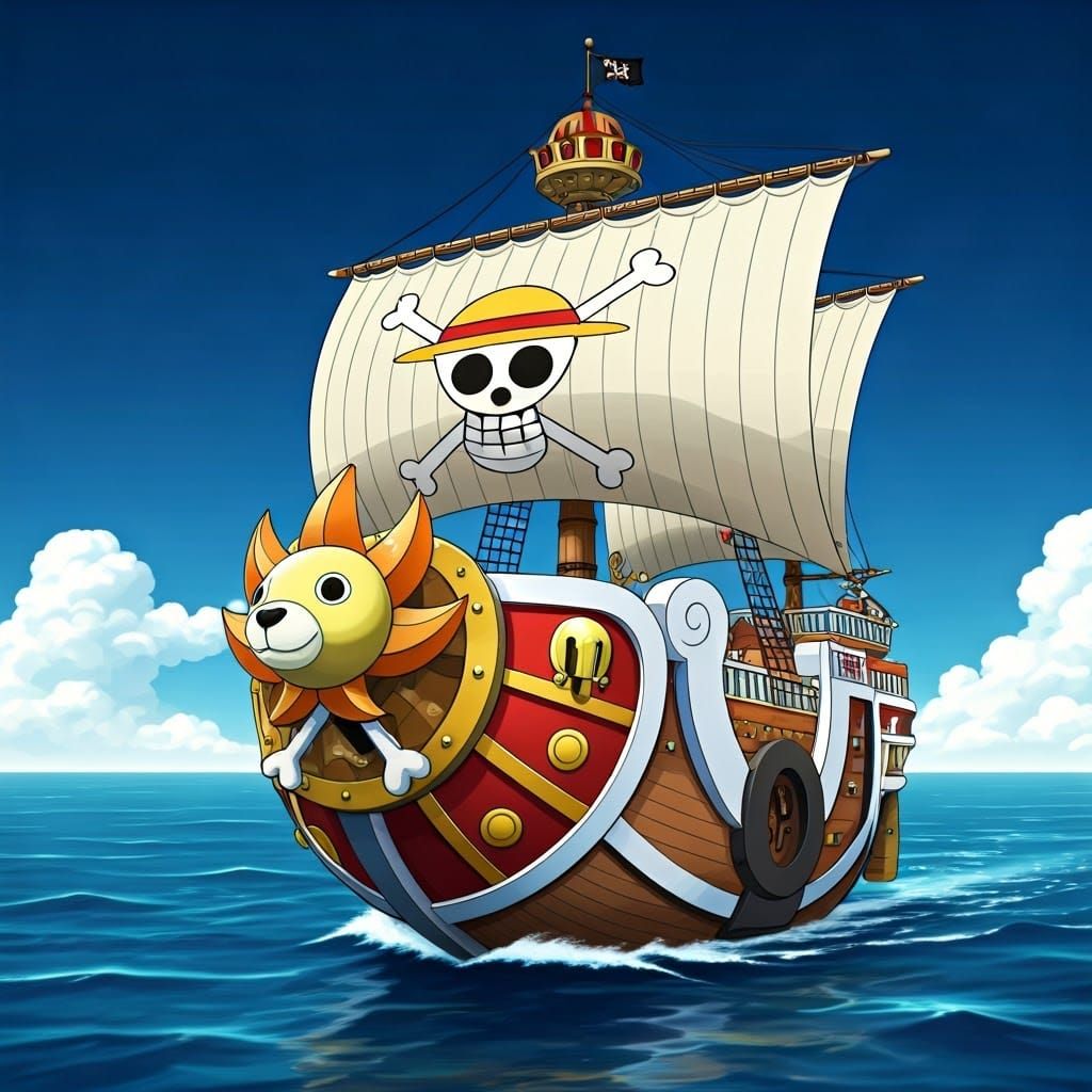 Surreal Maritime Fantasy: Majestic Lion-Headed Ship Glides A...