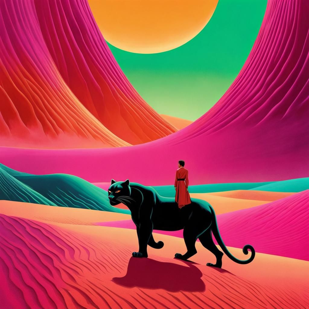 Black Panther Walks Through a Surreal Alien World