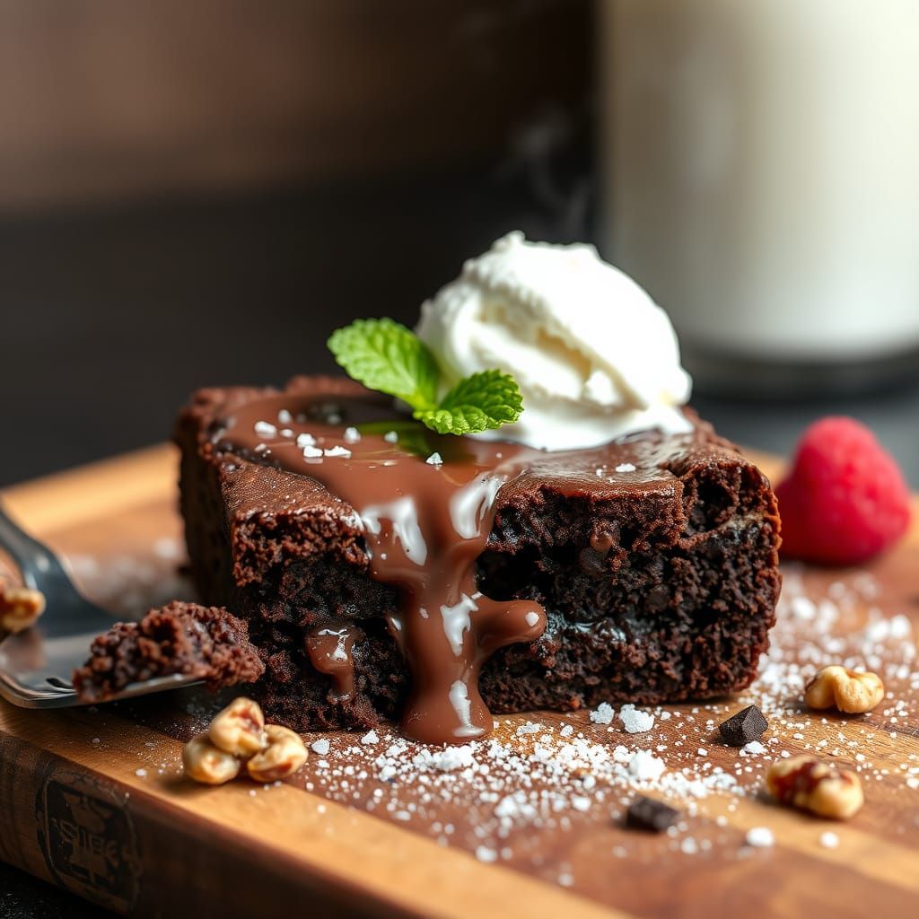 Decadent Chocolate Brownie Close-Up
