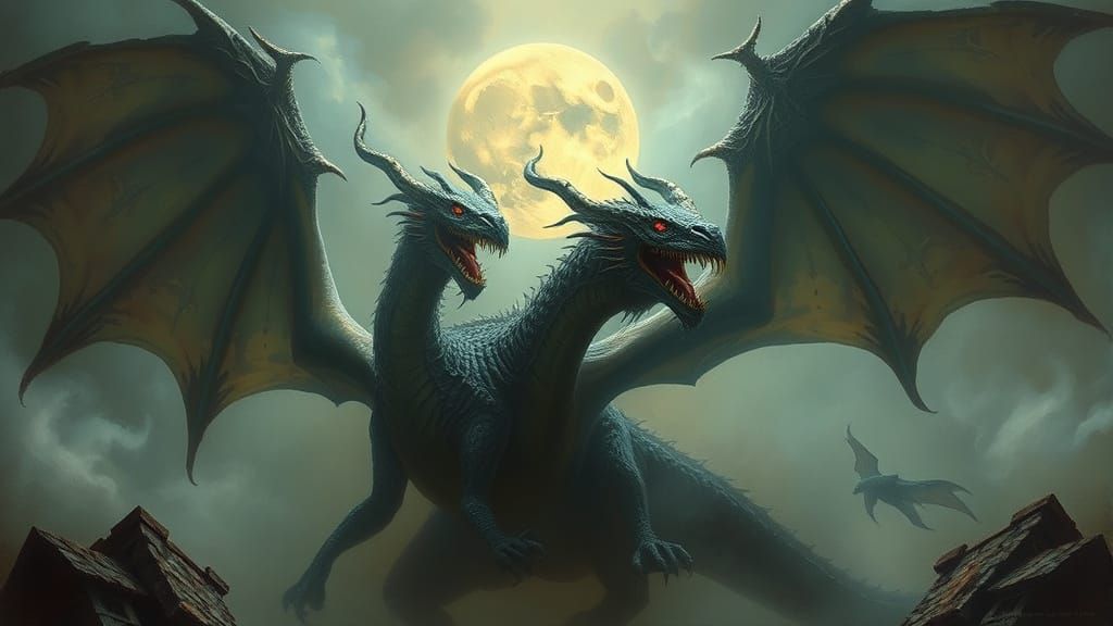 Operatic Vampire Dragon in Steampunk Fantasy Style