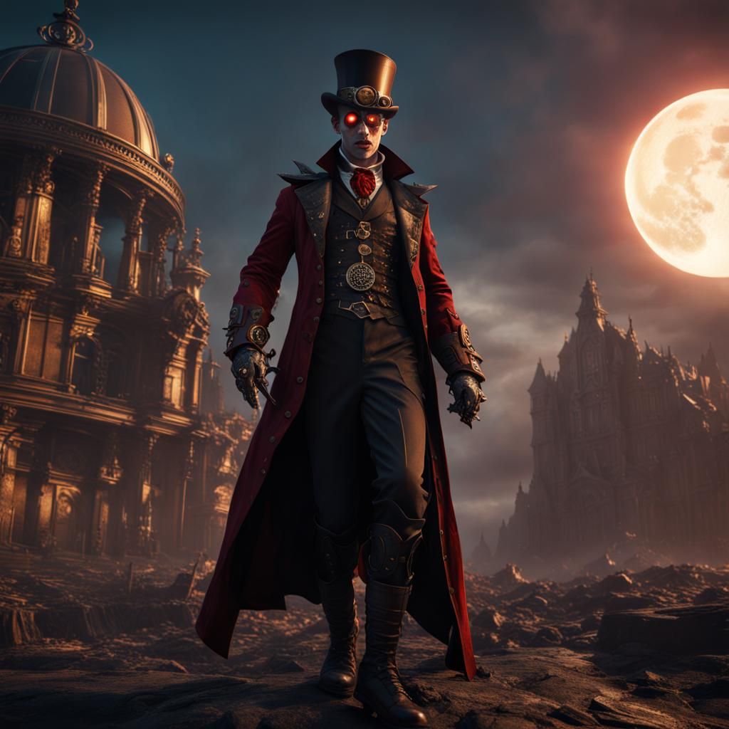 Steampunk Vampire Emerges During Solar Eclipse