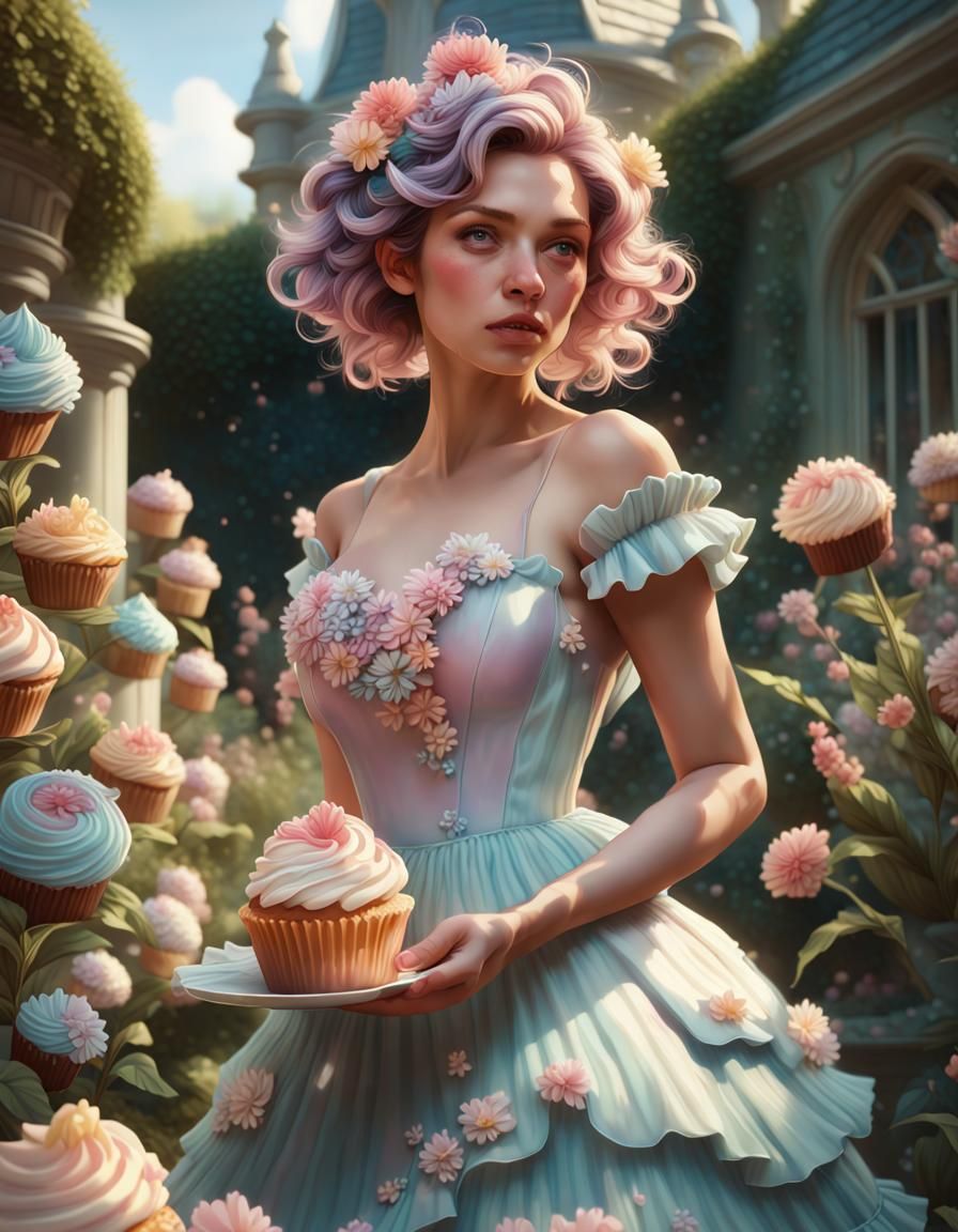 Cupcake Dress in a Whimsical Garden