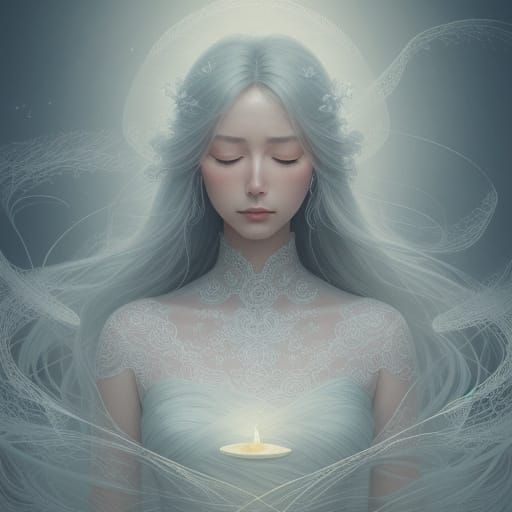 Dreamy Ethereal Woman in Whispers of Serenity