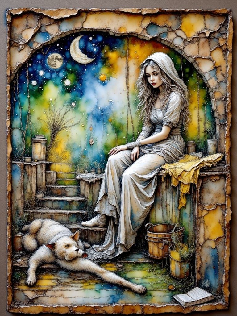 Abstract Composition in Miró Style