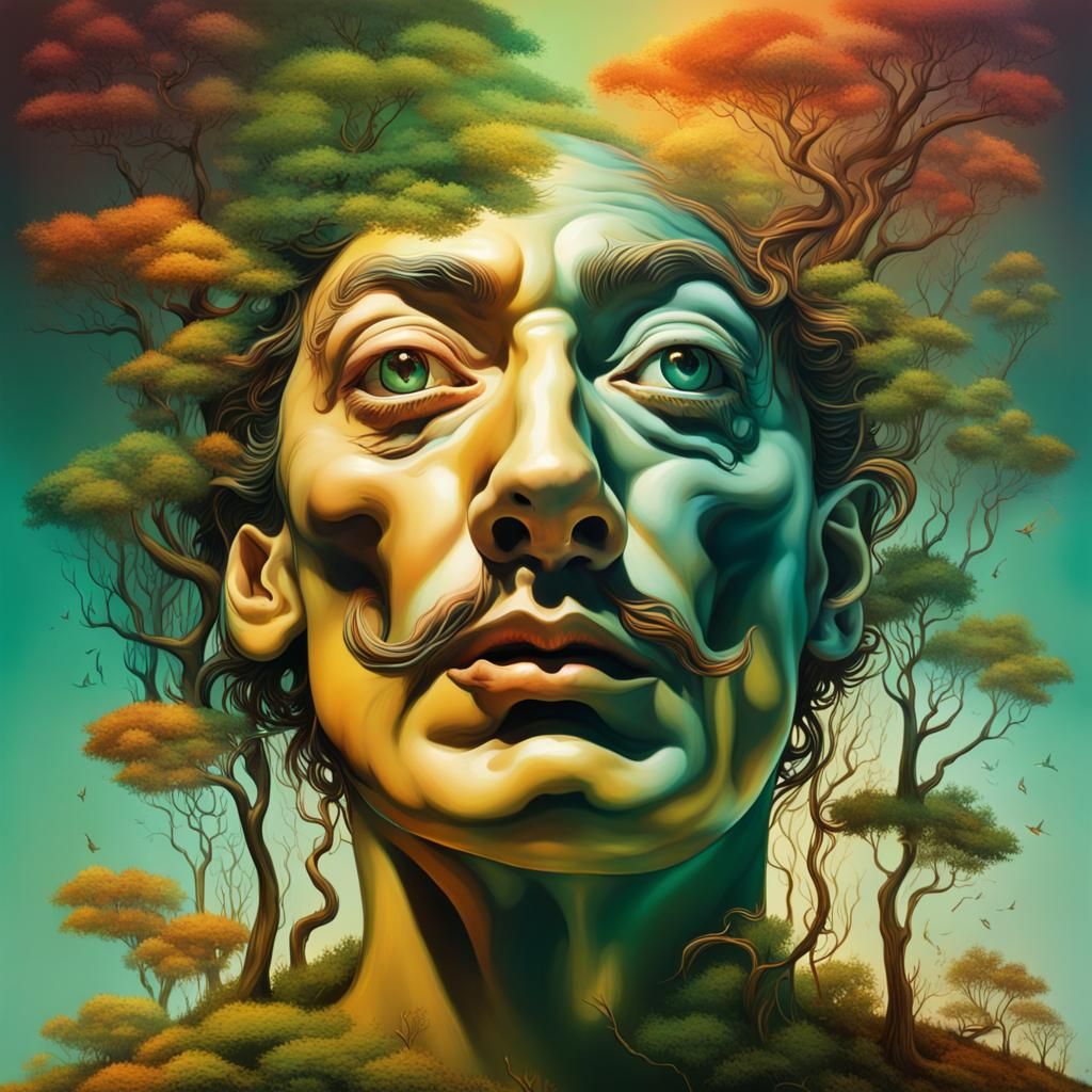 Hyperrealistic Forest Splash Art in Vivid Colors