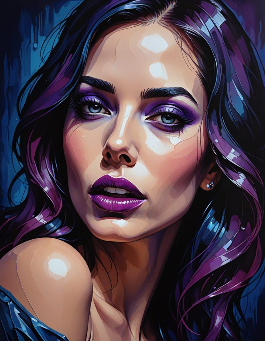 Sensual Woman in Intimate Moment, Dark Background Vector Art