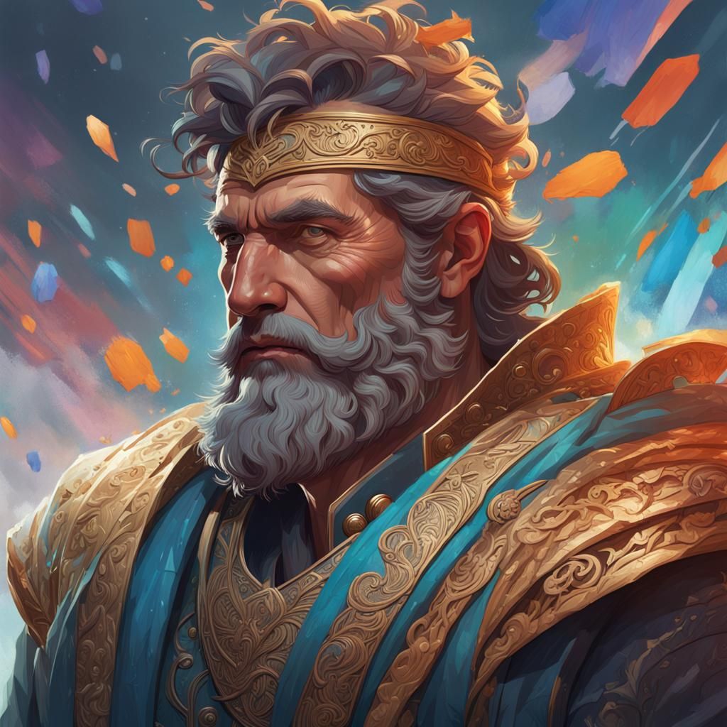 Man of Heracleidea Portrait in Art Nouveau Style