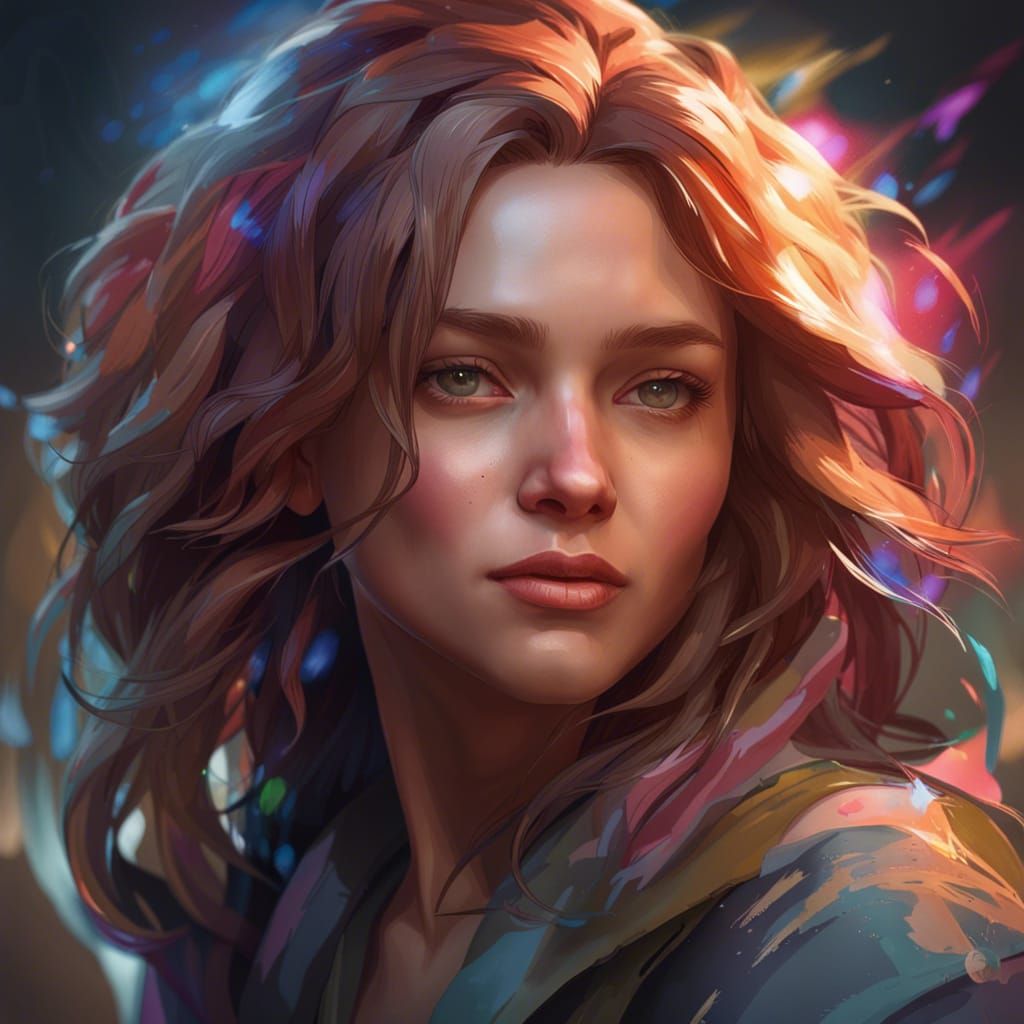 Detailed Portrait in Art Nouveau Style