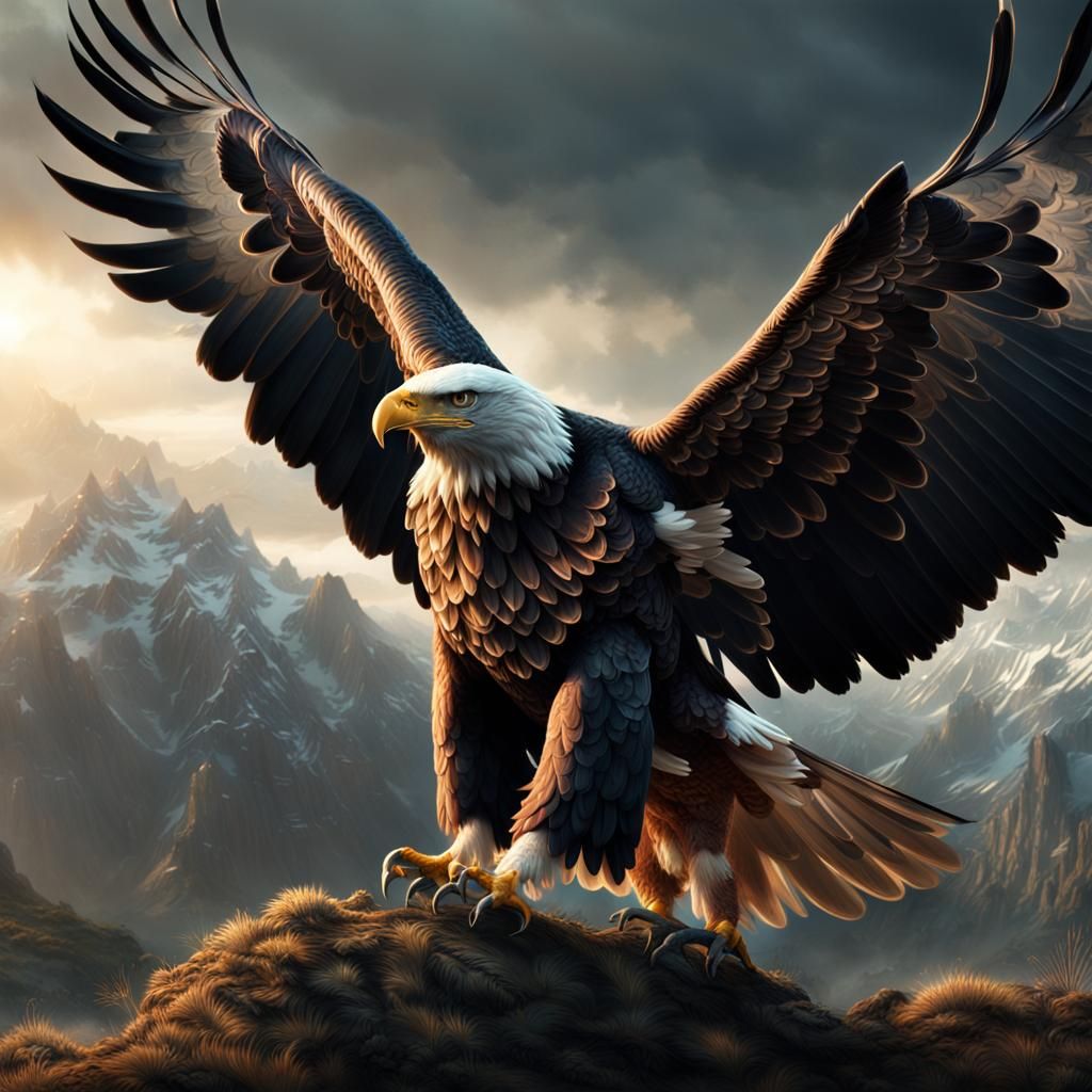 Epic Moa Eagle Digital Matte Painting