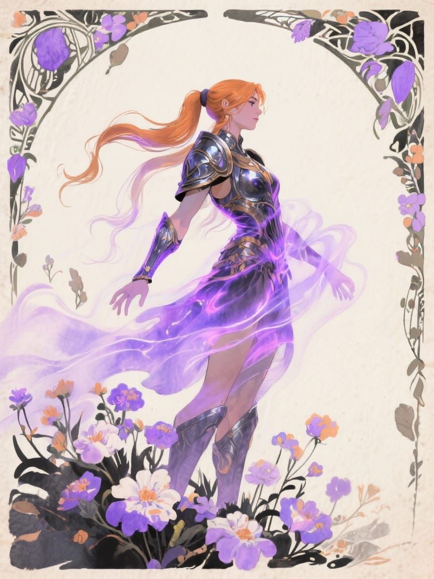 a dynamic figure enveloped in ultraviolet and infrared mist,...