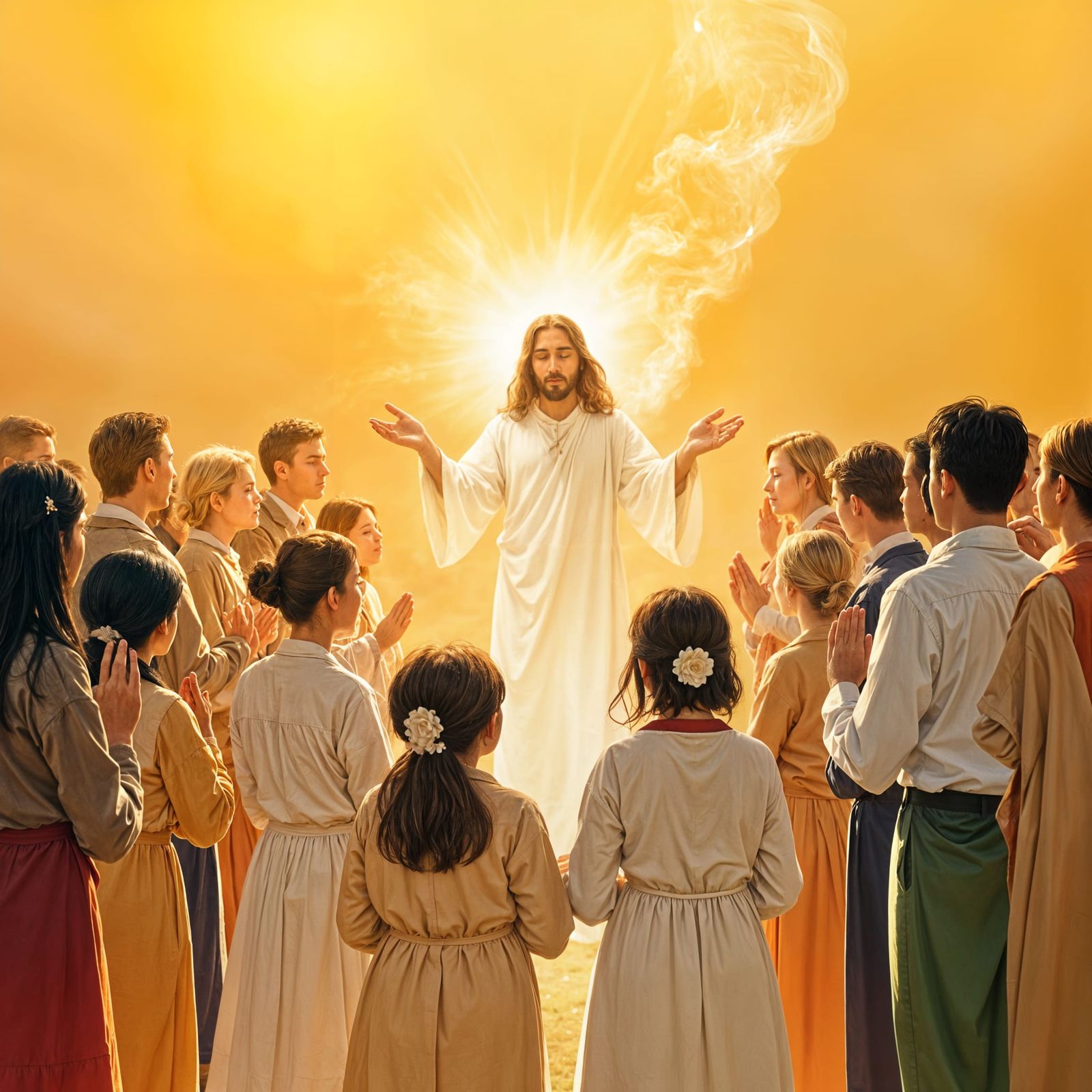 People Praying with Jesus in Spirit