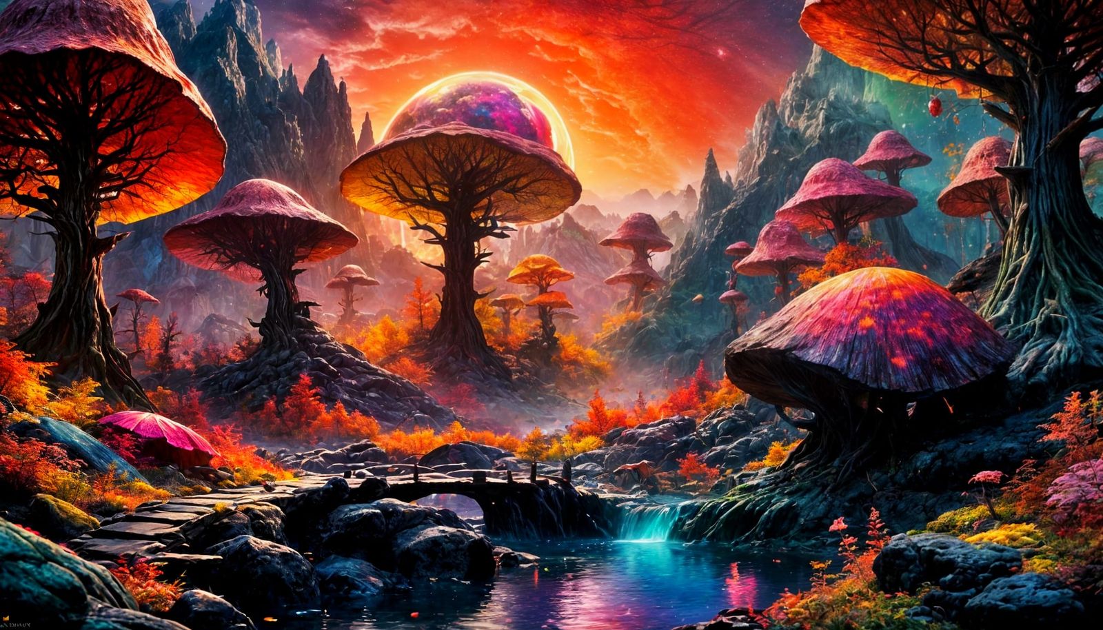 Fairy Town Sunset Painting with Glazing Technique